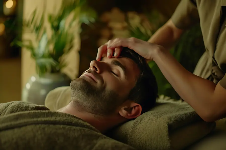 give your sugar daddy a relaxing head massage